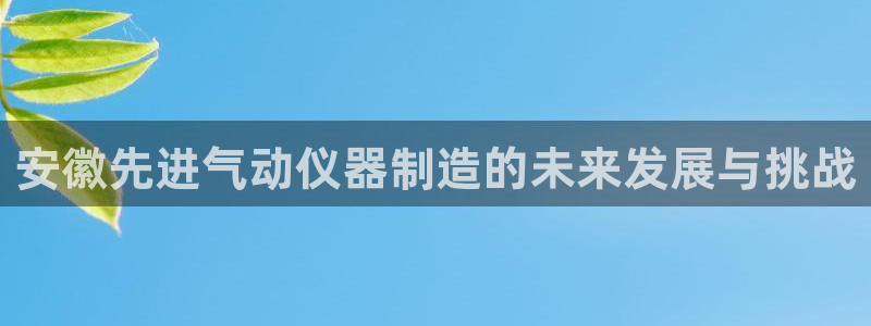 恒行开户娱乐赞议6ll5l：安徽先进气动仪器制造的未来发展与