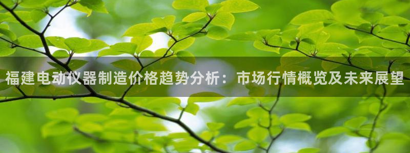 恒行注册全2O5O5O：福建电动仪器制造价格趋势分析：市场行